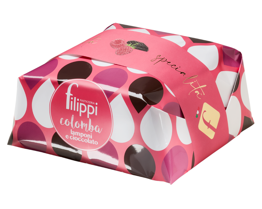 Colomba con lamponi e cioccolato fondente