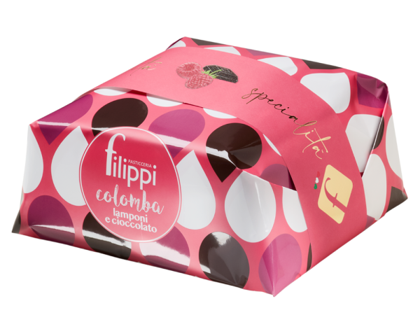 Colomba con lamponi e cioccolato fondente